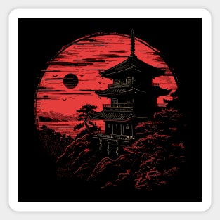 Japanese temple Sticker